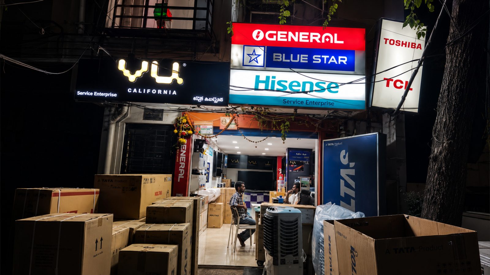 Sunrise Enterprises showroom and electronics display